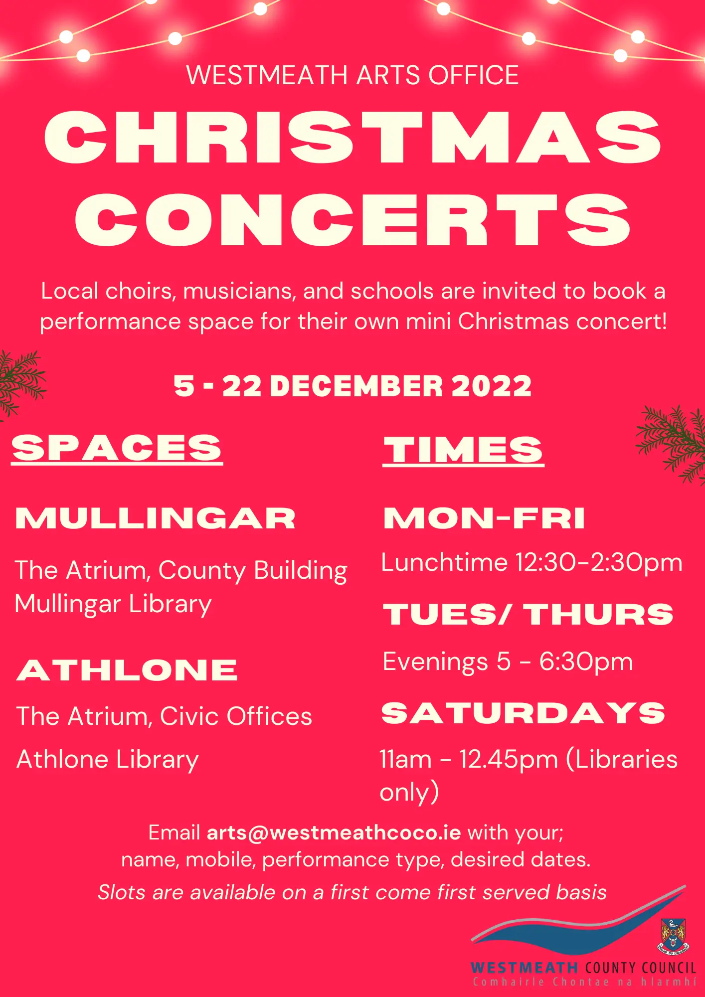 Christmas Concerts Westmeath Culture